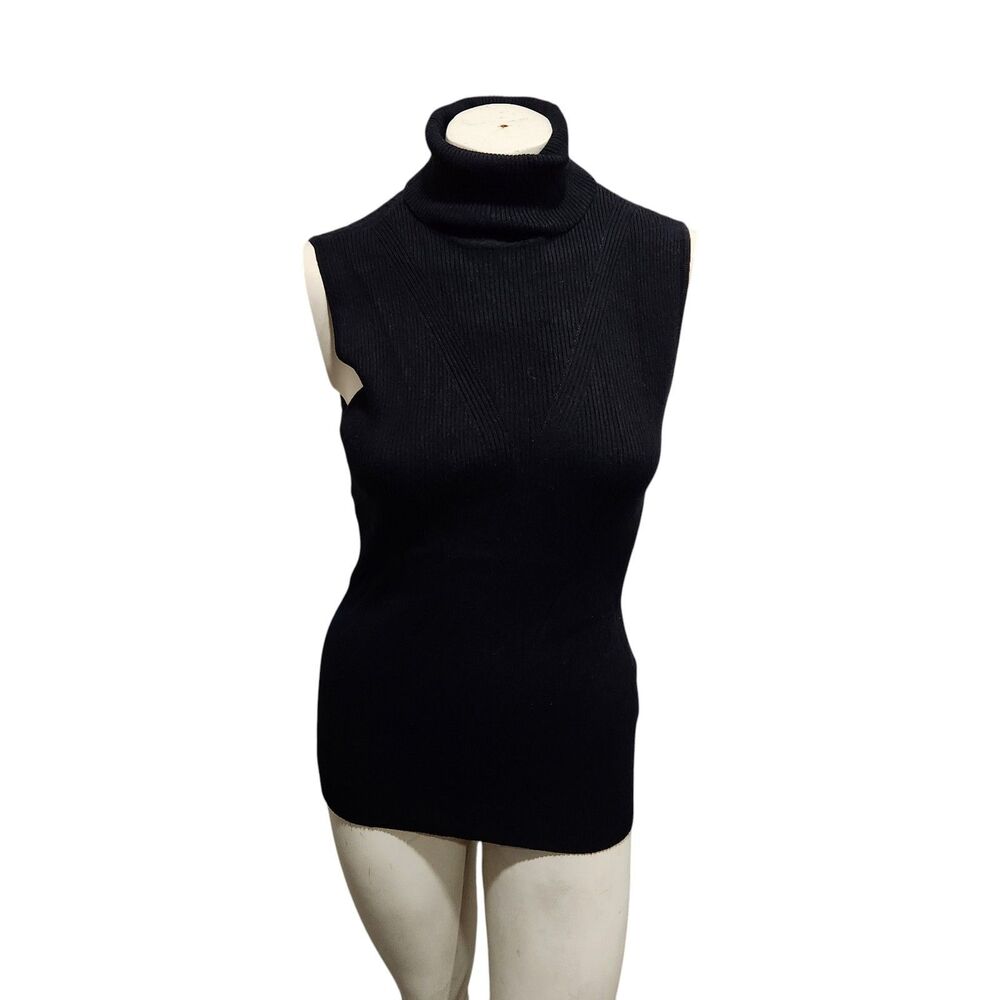 Cato Sleeveless Turtleneck Sweater Women SZ Large Staple Everyday Old Money Work